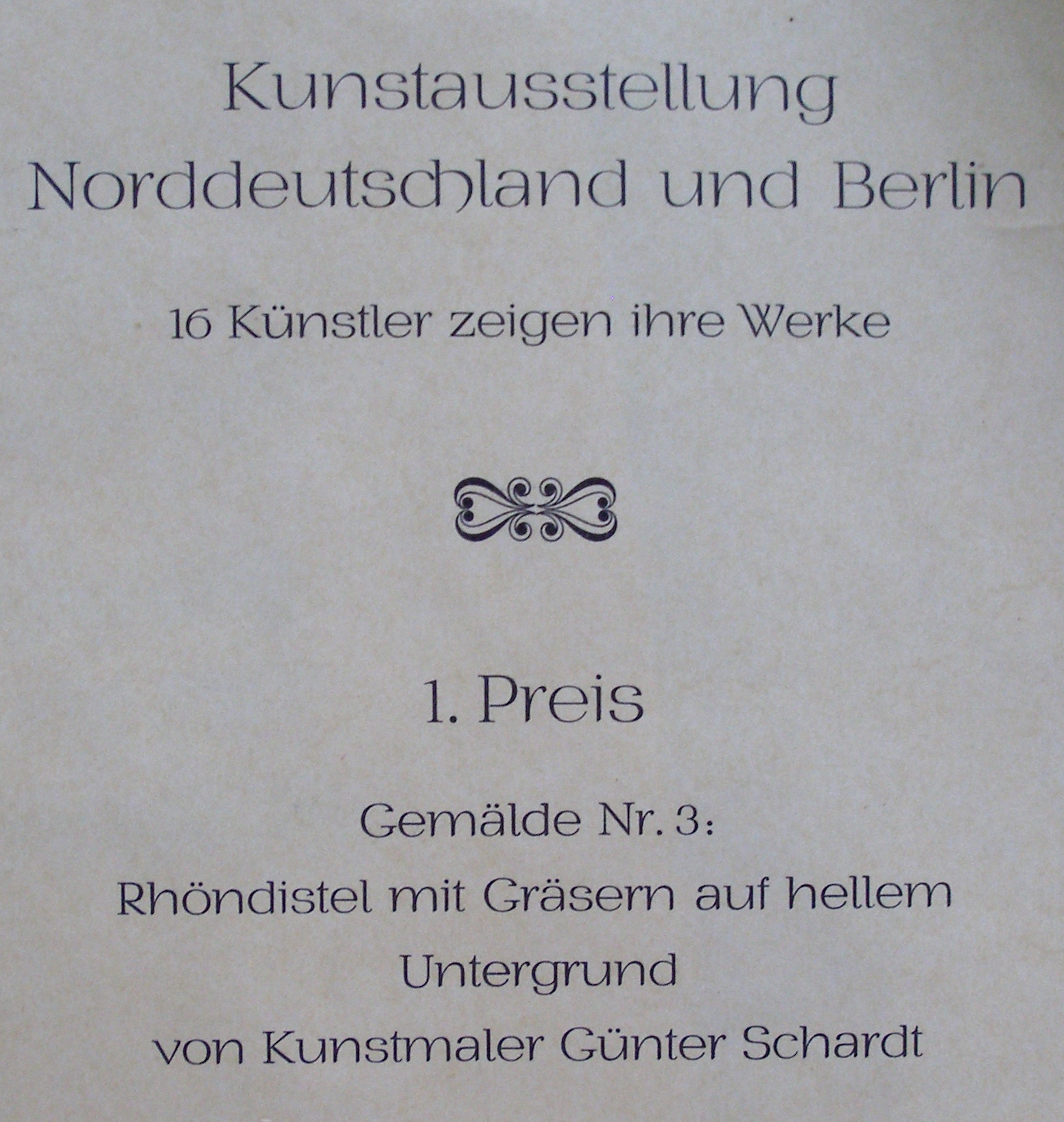 1. Preis bei der Kunstausstellung 1976
